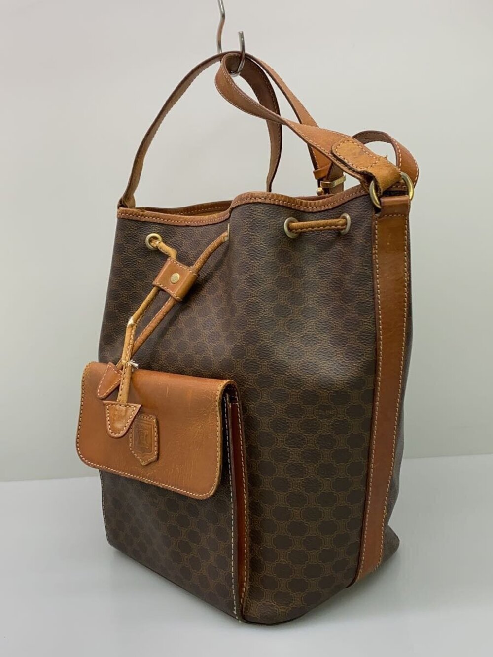 Celine Brown Bag Leather Tote Macadam Brown